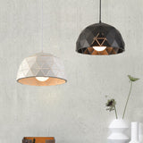 Modern Nordic Dome Ceiling Light In Black/White For Coffee Shop - 12/14 W 1-Light