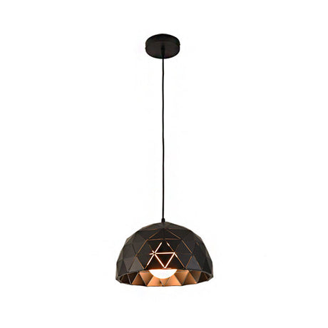Nordic Style Domed Ceiling Light Fixture - 12’/14’ 1-Light Pendant In Black/White For Coffee Shop