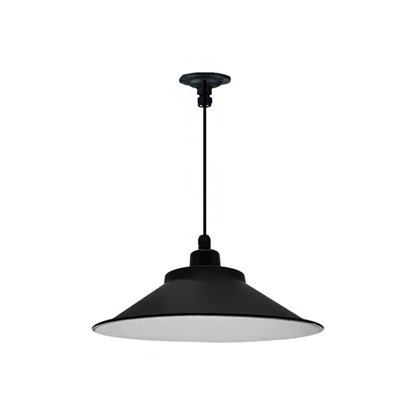 Industrial Cone-Shaded Hanging Pendant Light - Black 12’/14’ Diameter