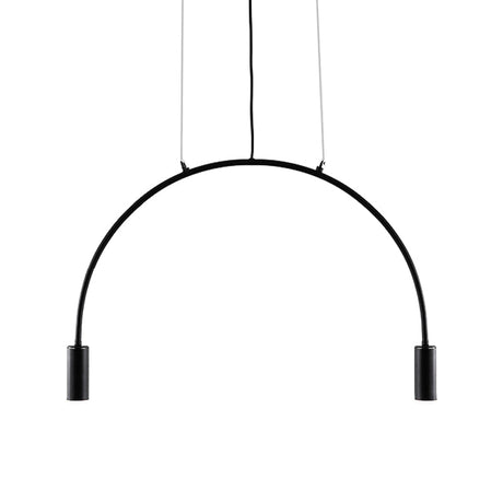 Arched Pendant Lighting With Led For Bar - Contemporary Black Metal 2/3/5 Lights