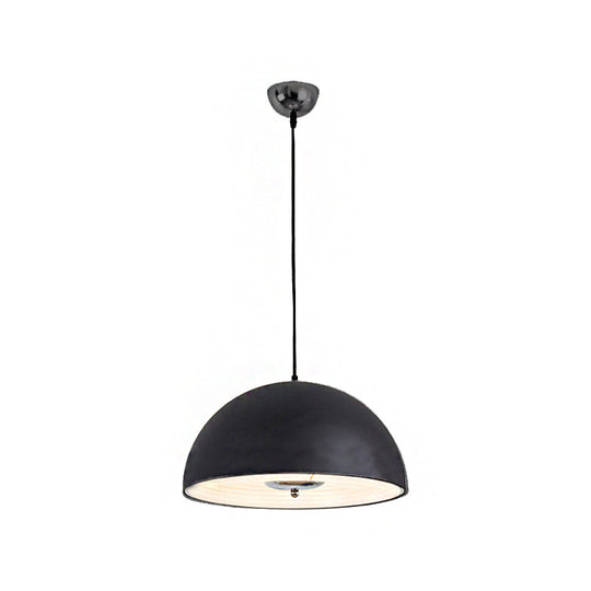 Retro Style Domed Pendant Lamp - 1 Light Rose Gold/Black Ceiling For Dining Room