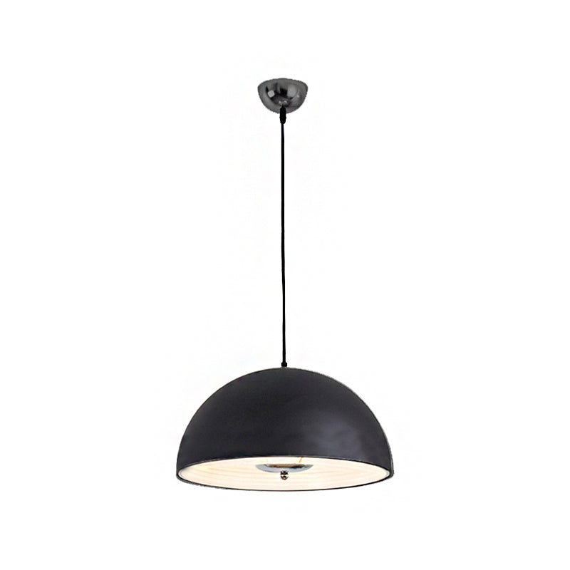 Retro-Style Domed Metallic Pendant Lamp - 1-Light Rose Gold/Black Ceiling Light For Dining Room