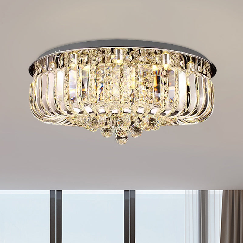 Modern Gold Led Ceiling Light With Prismatic Optical Crystal In Warm/White - 23.5’/31.5’ Wide