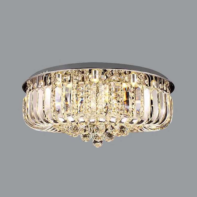Modern Gold Led Ceiling Light With Prismatic Optical Crystal In Warm/White - 23.5’/31.5’ Wide