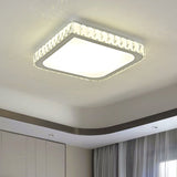 16/19.5 Crystal Flushmount Led Ceiling Light - Minimalist Square Design White / 16