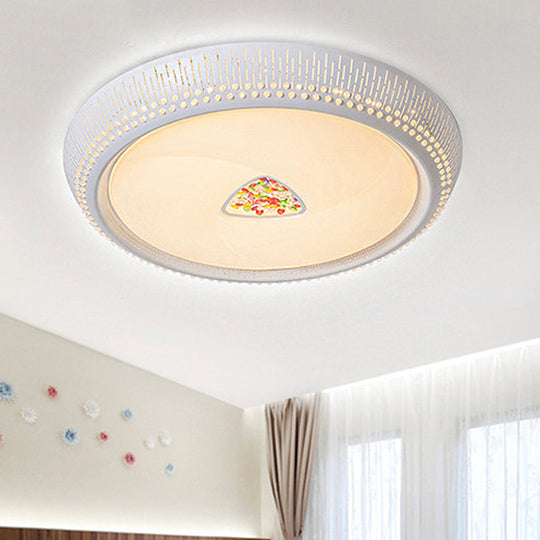 Modern Acrylic Led Flush Mount Ceiling Light - White 23’/31’ Wide