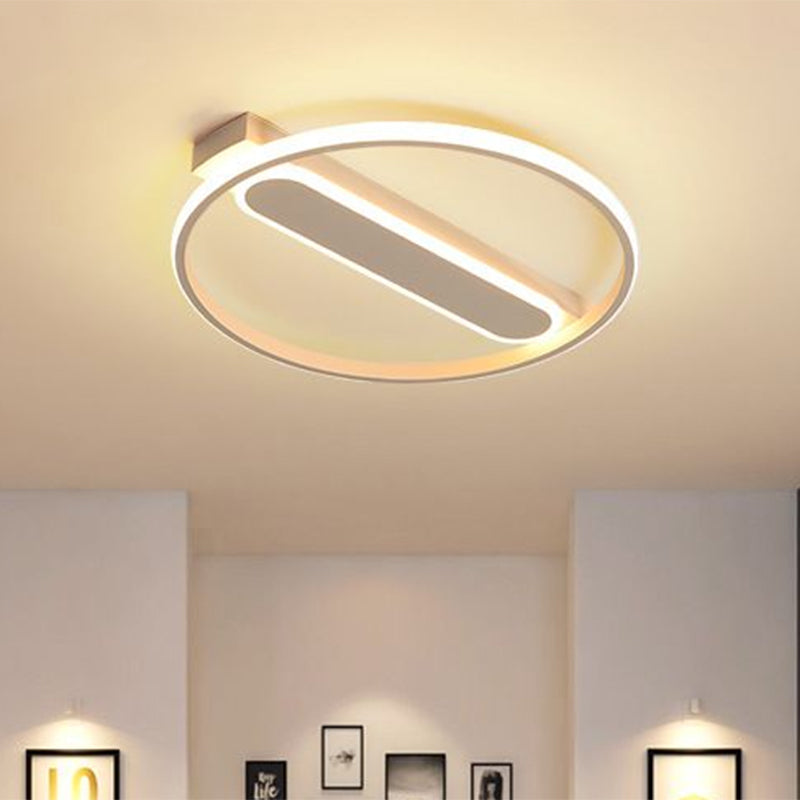 Flush Mount Acrylic Led Light For Bedroom Ceiling - Ring Design Warm/White 16’/19.5’/23.5’ Dia