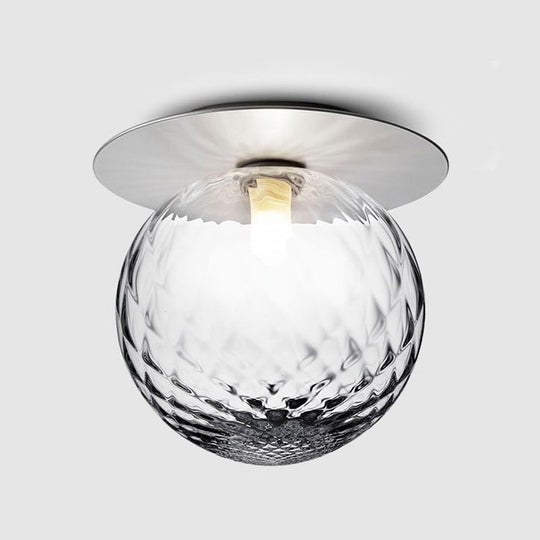 Modern Silver/Gold Finish Orbit Flush Mount Ceiling Light With White/Clear Glass Shade