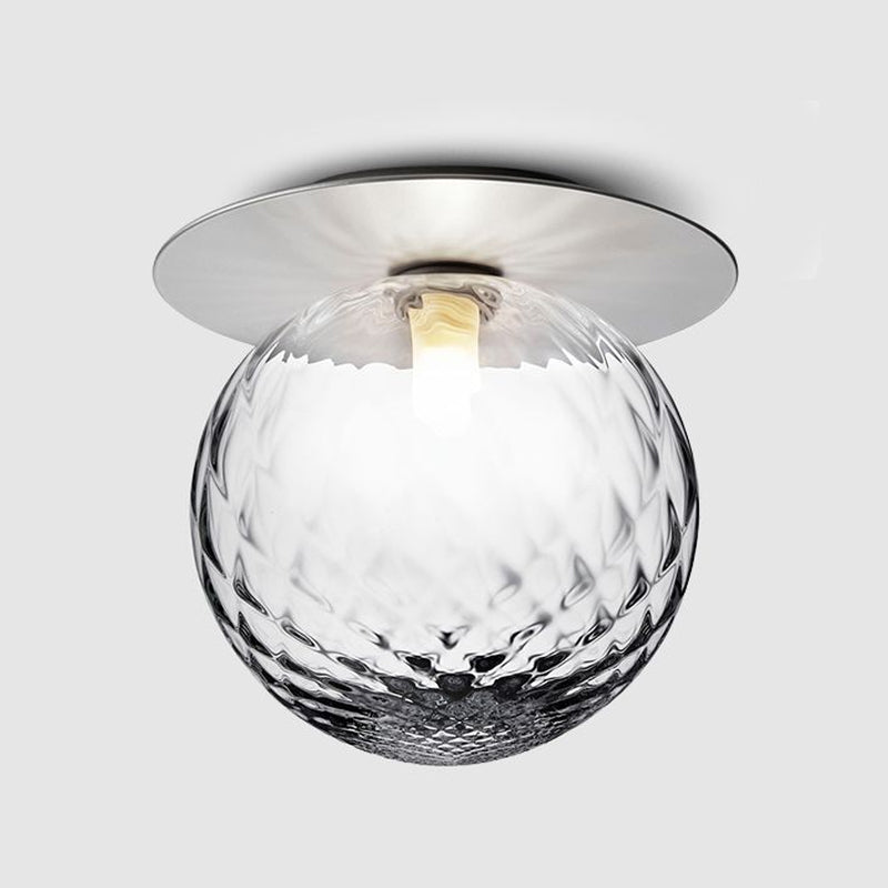 Modern Silver/Gold Finish Orbit Flush Mount Ceiling Light With White/Clear Glass Shade