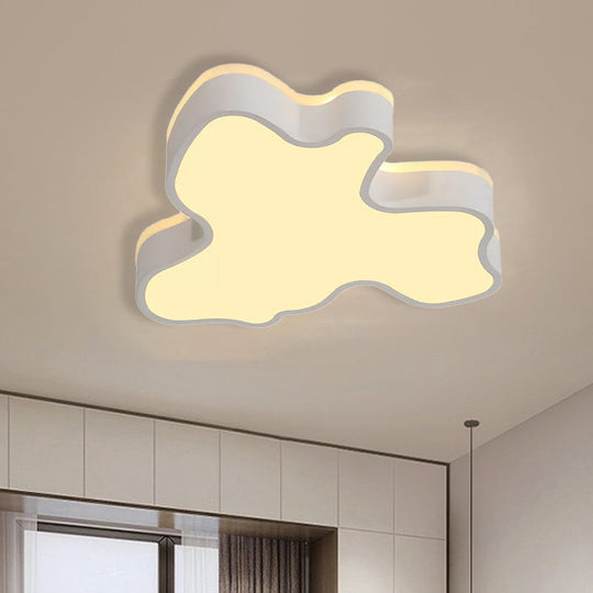 Abstract Flush Light - 16’/19.5’/23.5’ Width Black/White Shade Led Contemporary Mount In Warm/White