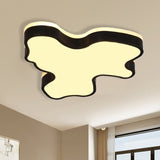 Abstract Flush Light - 16/19.5/23.5 Width Black/White Shade Led Contemporary Mount In Warm/White