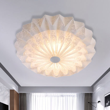 Modern White Acrylic Flush Mount Led Light With Dome Shade - 21/26 Wide