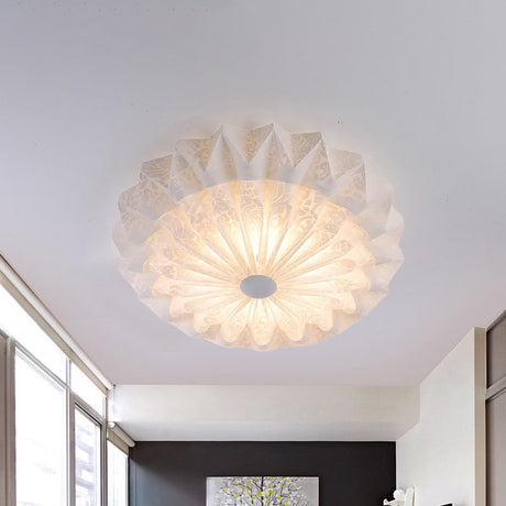 Modern White Acrylic Flush Mount Led Light With Dome Shade - 21/26 Wide