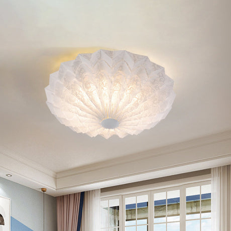 Modern White Acrylic Flush Mount Led Light With Dome Shade - 21/26 Wide
