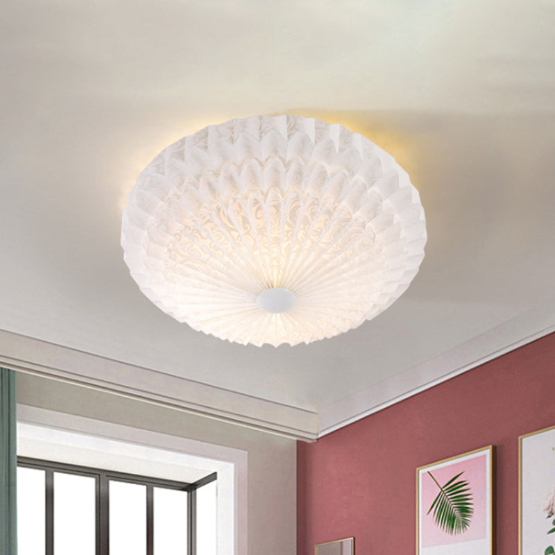 Modern White Acrylic Flush Mount Led Light With Dome Shade - 21’/26’ Wide