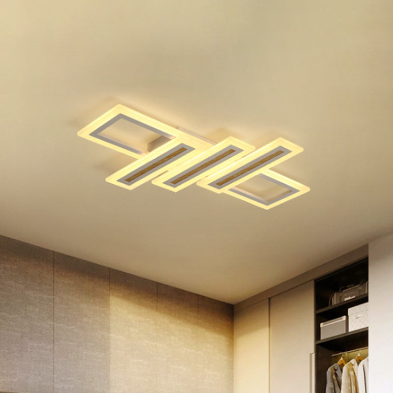 Led Linear Ceiling Lighting - Metal White Flush Mount Light Diffuser Included Multiple Sizes