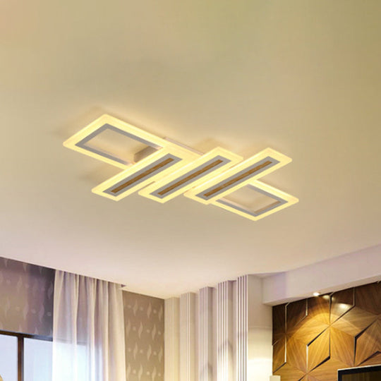 Led Linear Ceiling Lighting - Metal White Flush Mount Light Diffuser Included Multiple Sizes