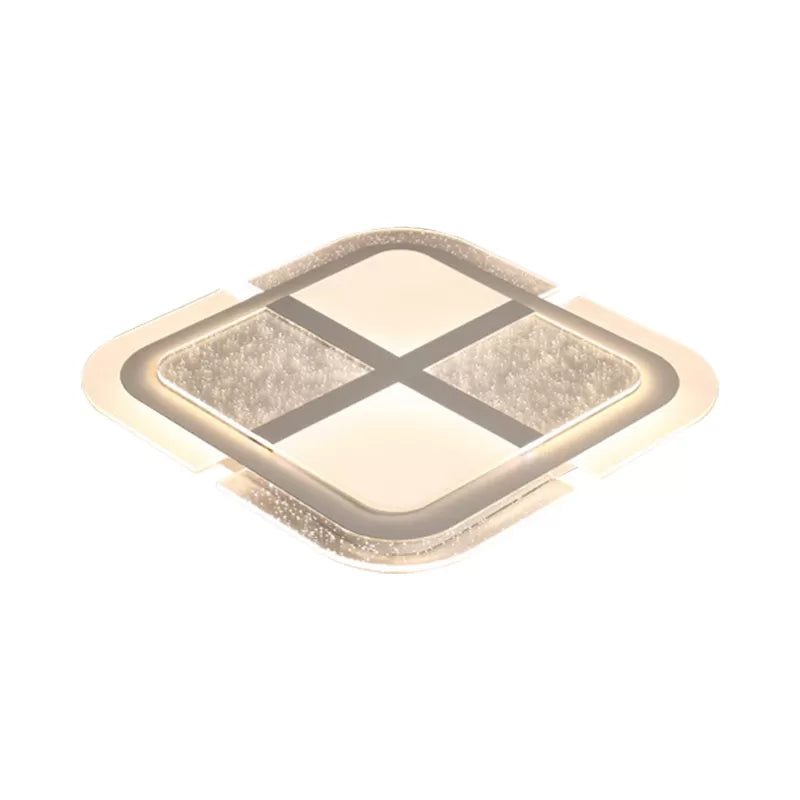 Square Led Ceiling Light With Mosaic Acrylic Design In Warm/White 16-23.5 Widths