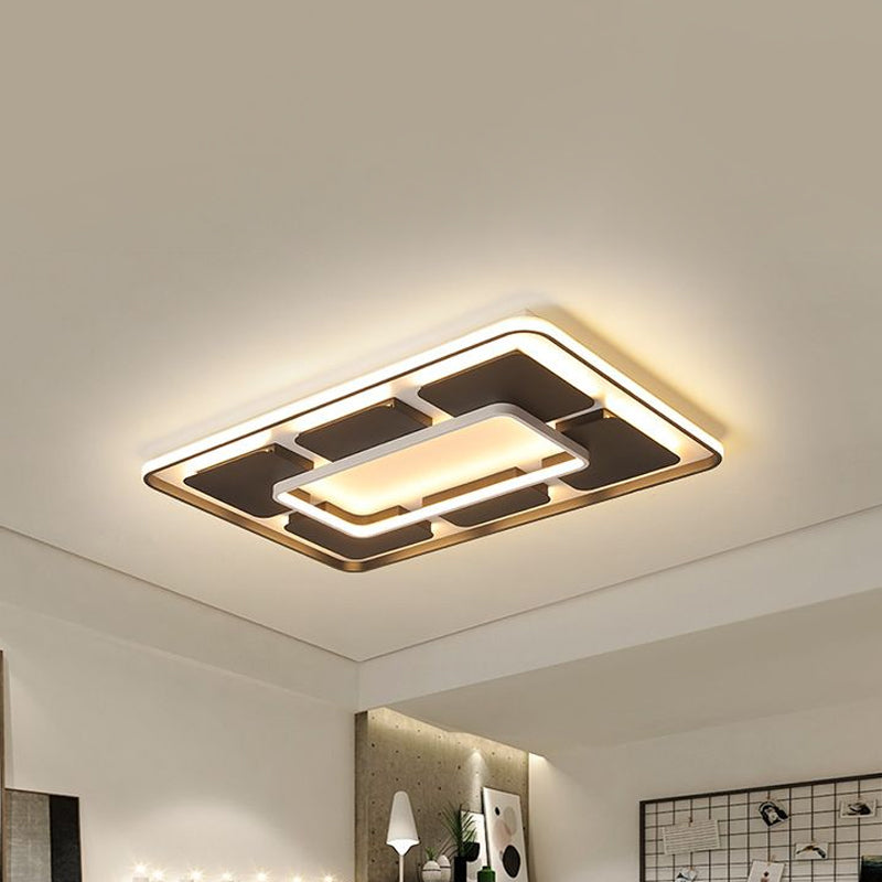 Nordic Style Led Flush Mount Ceiling Light In Black And White - 18’/23.5’/35.5’ W