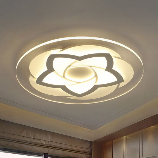Flower Flush Light Modern Acrylic Ultra Thin Led Ceiling - Ideal For Bedroom 16/19.5/23.5/29.5 W