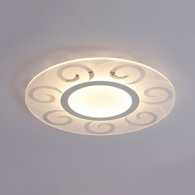 Modern Acrylic Led Flushmount Ceiling Light For Living Room - Ultra Thin Design In Multiple Widths