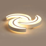 Modern Flower Flush Mount Led Ceiling Light In White For Hotels