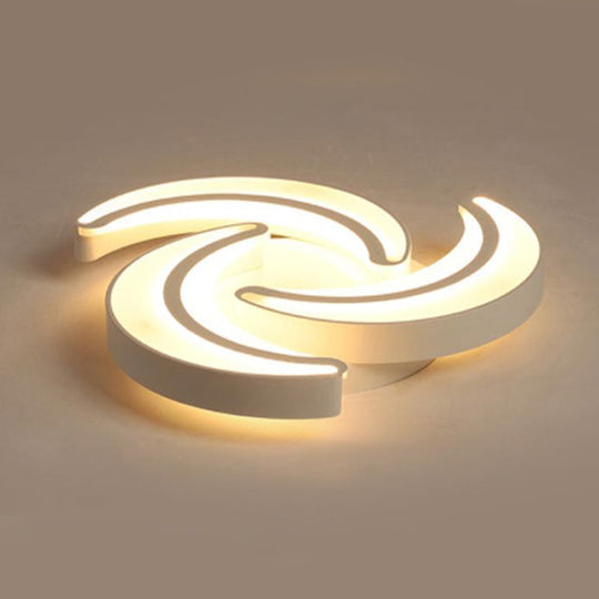 Modern Flower Flush Mount Led Ceiling Light In White For Hotels