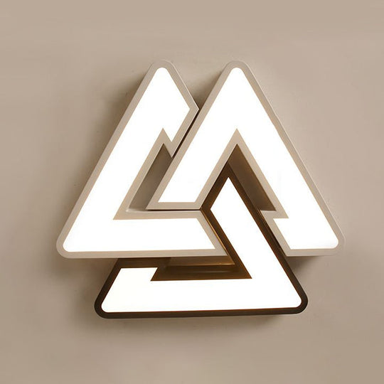 Modern Led Ceiling Lamp: Acrylic Triangle Design In Black & White