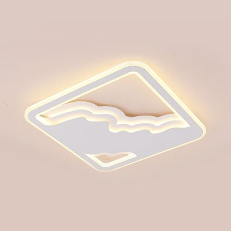 Modern Led White Flush Mount Ceiling Light Ultra Thin Design 19/35.5 Wide