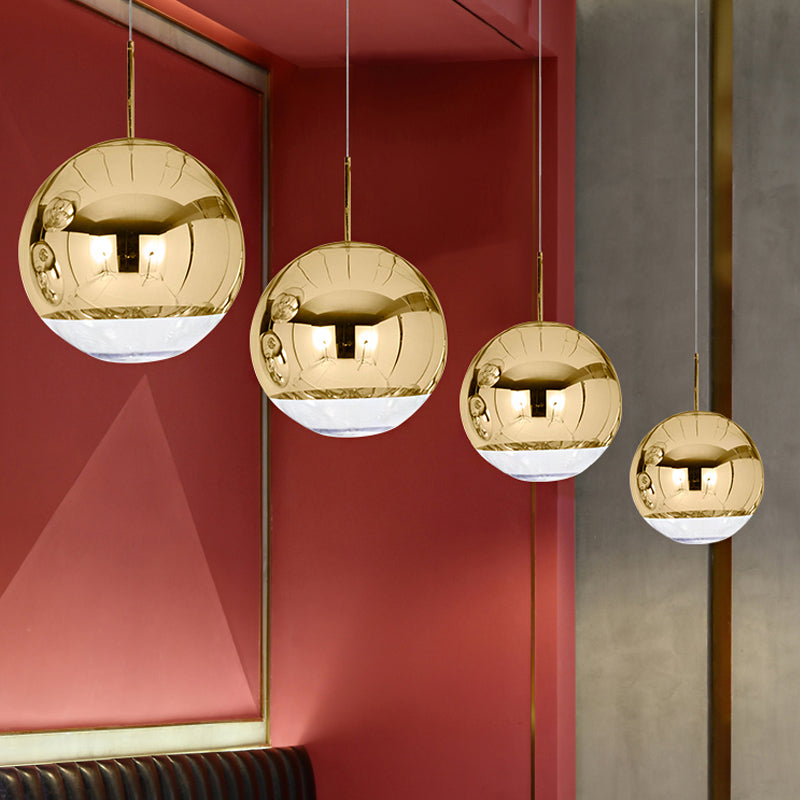Sleek Globe Pendant Ceiling Light: Simplicity In Chrome/Gold 1-Light 6/8/10W