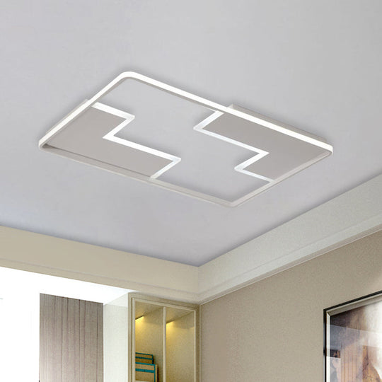 Acrylic Block Led Flush Ceiling Light Fixture - Simplicity Design 19’/23’/27.5’ Wide