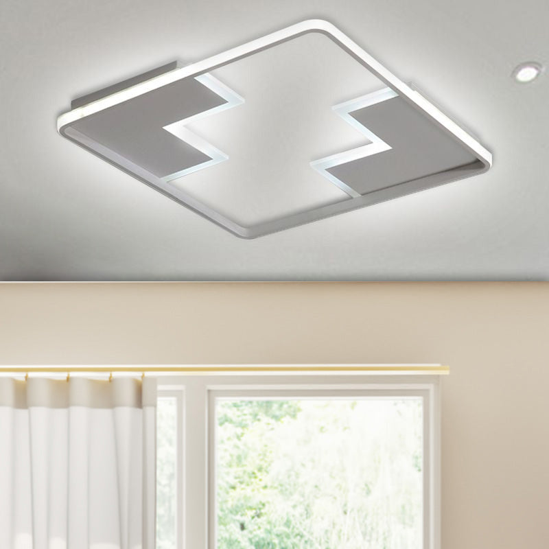 Acrylic Block Led Flush Ceiling Light Fixture - Simplicity Design 19’/23’/27.5’ Wide