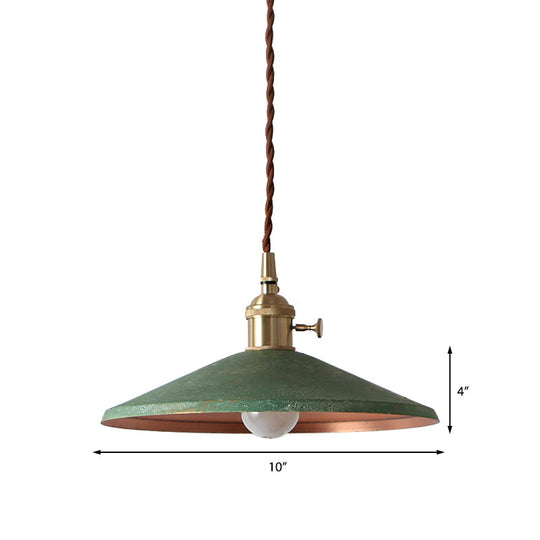 Rustic Saucer Shade Pendant Light With Adjustable Cord - Silver/Red/Blue