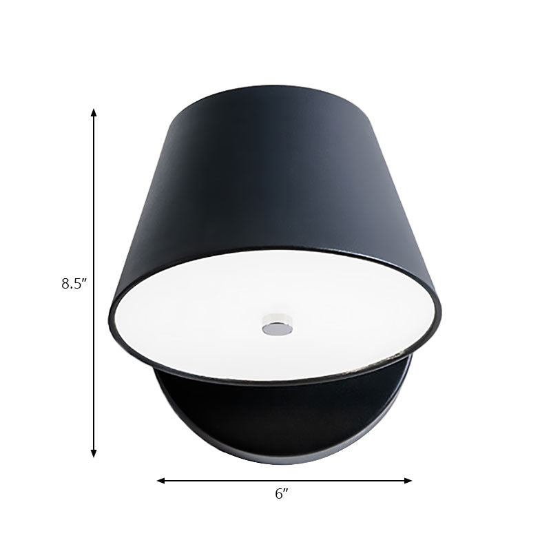 Metal Cone Wall Sconce - 1 Light In White/Warm With Pink Yellow And Black Accents