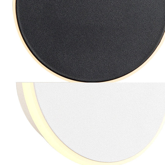 Modern Black/White Led Disc Sconce: Single Acrylic Wall Light In Warm/White