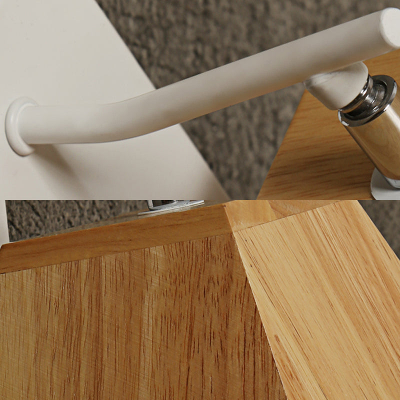 Beige Trapezoid Shade Rotatable Wood Wall Sconce - Modern Balcony Bedroom Lamp