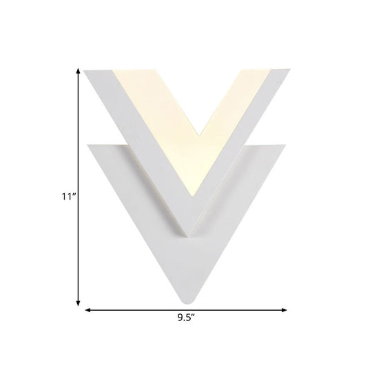Double-V Acrylic Led Wall Sconce Light Fixture In Warm/White For Simplicity The Bedroom