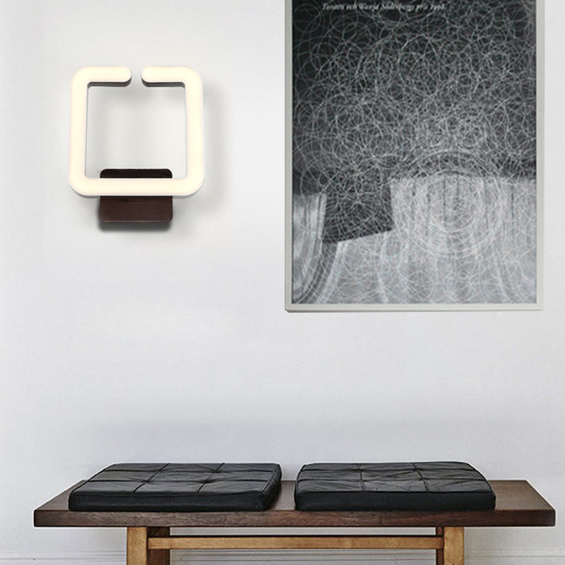 Contemporary Led Acrylic Wall Sconce - Square Frame Design 1 Light Warm/White/Natural