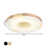 Contemporary Led Flush Mount Ceiling Light In Black/Gold Finish With Bevel Cut Crystals - White/Warm