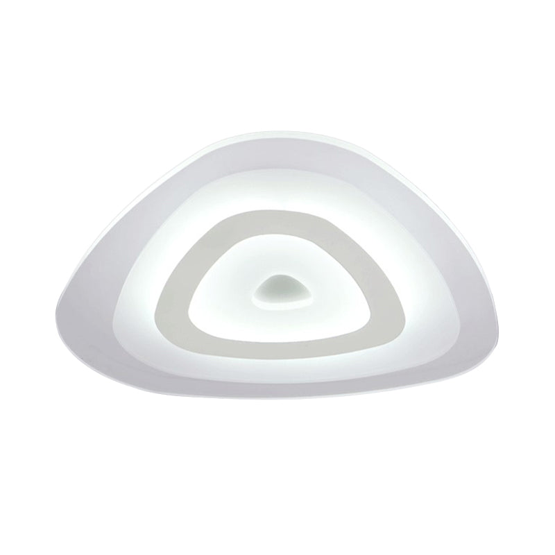 Modern White Led Ceiling Mounted Lamp - Acrylic Layered Triangle Thin Flush Light