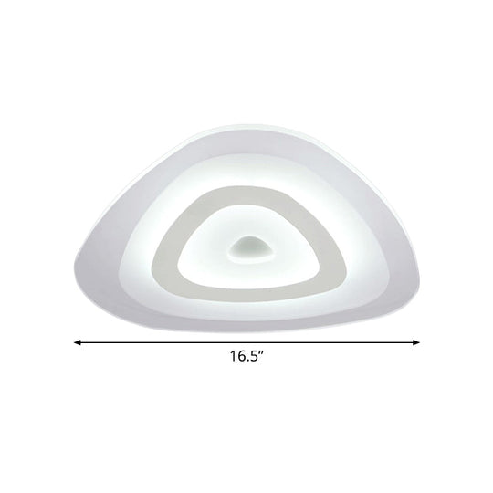 Modern White Led Ceiling Mounted Lamp - Acrylic Layered Triangle Thin Flush Light