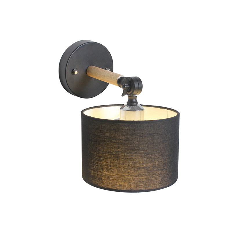 Modern Cylinder Led Wall Light Fixture In White/Black For Bedroom