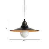 Saucer Iron Ceiling Pendant Lamp - Industrial Suspension Lighting In Black 8.5/14.5 Wide