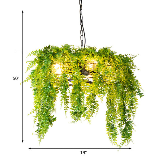 Metal Black Chandelier With Wire Guard - Industrial Pendant Light For Restaurants