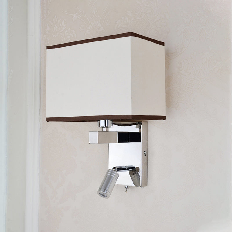 Contemporary Rectangle Led Wall Sconce Lighting In Chrome With Spotlight