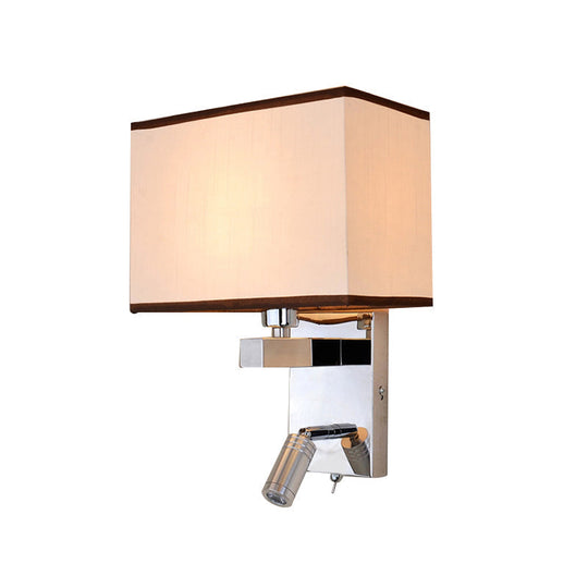 Contemporary Rectangle Led Wall Sconce Lighting In Chrome With Spotlight