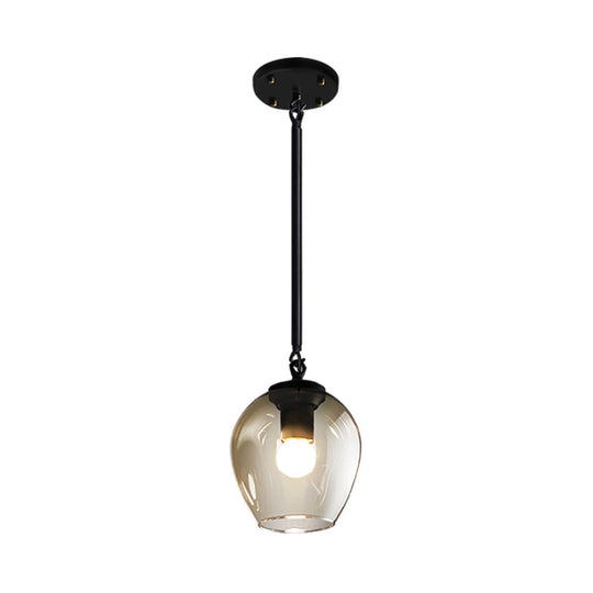 Vintage Wine Cup Pendant Light In Black/Gold For Kitchen