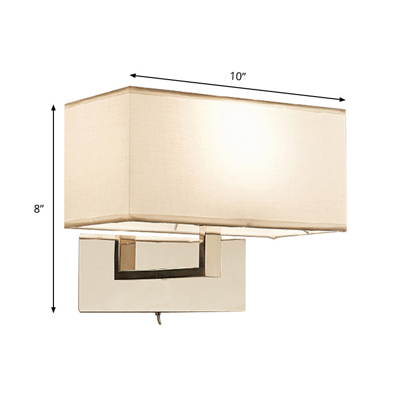 Modern White Fabric Led Wall Sconce For Bedroom Lighting