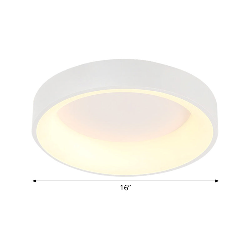 Simple Acrylic Round Flush Mount Led Ceiling Fixture 16/19.5 Inch White/Grey Hollow Design