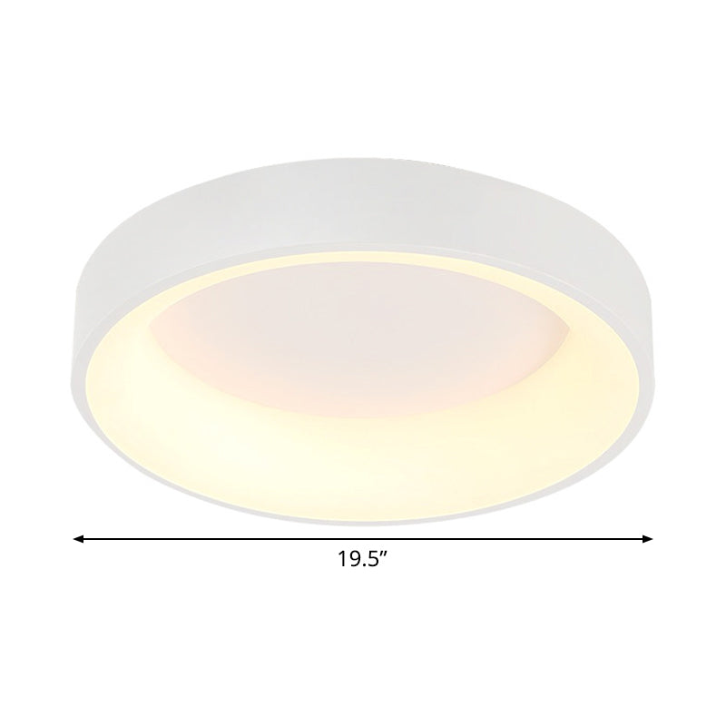 Simple Acrylic Round Flush Mount Led Ceiling Fixture 16/19.5 Inch White/Grey Hollow Design